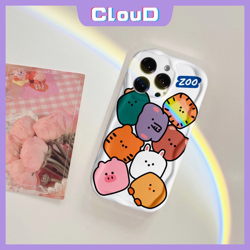 Case Untuk Realme C12 C21 C17 C2 C20 C20A C3 C1 C31 5 7i 6i 5i 9i 5s C35 C33 C30 C15 C55 C25 C11 C21Y C25s C25Y Hewan Lucu Lembut 3D Bergelombang Melengkung Tepi Kartun Graffiti Monster Case