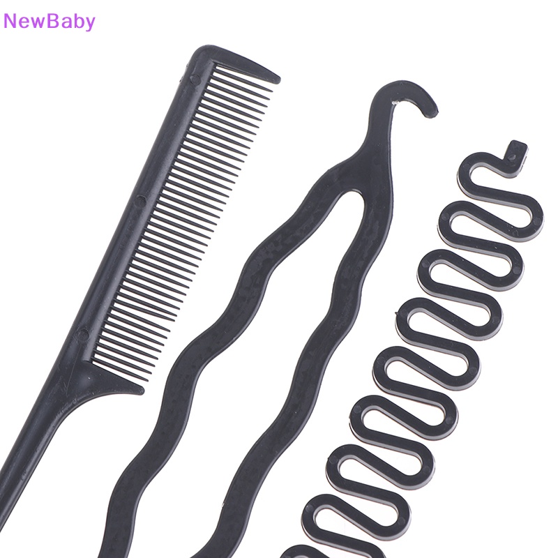 Newbaby 6pcs /set Alat Mengepang Gaya Rambut Tarik Melalui Rambut Disk Sisir Rambut ID