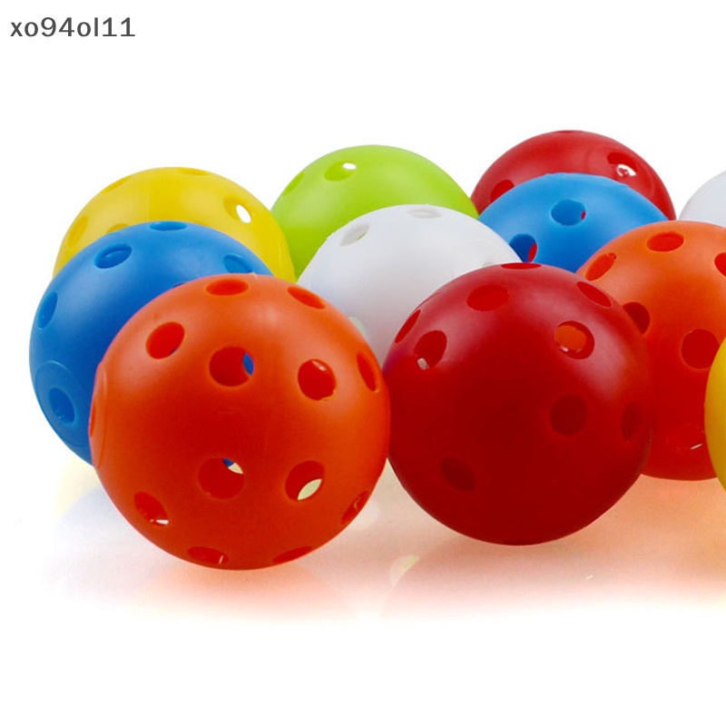 Xo 10Pcs Bola Golf Indoor Outdoor Whiffle Airflow Bola Latihan Golf OL