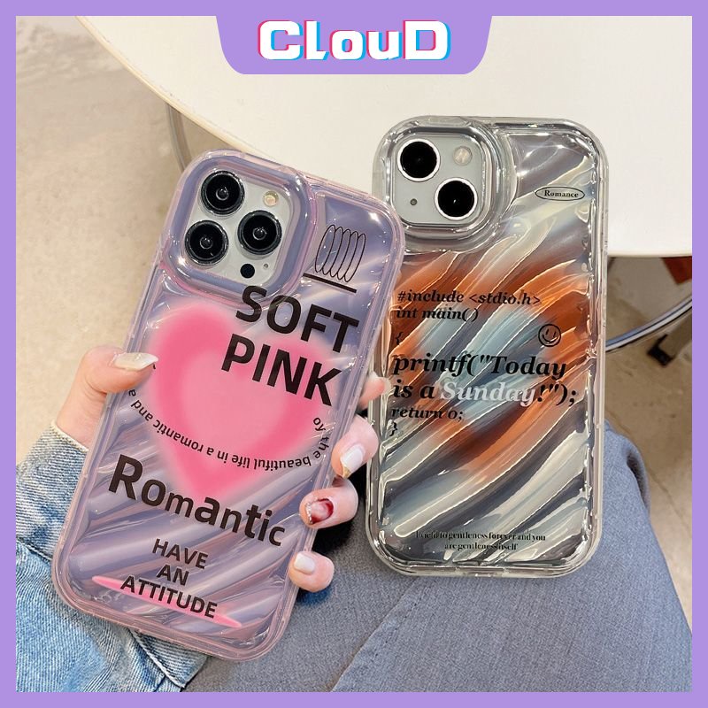 IPHONE Case Kompatibel Untuk Iphone6 6S 78 Plus XR 7Plus X XS Max SE 2020 13 11 14 12 Pro Max Kreatif Huruf Dazzle Kartu Laser Warna 3D Stereo Korgasi Cinta Hati Butterfly Case