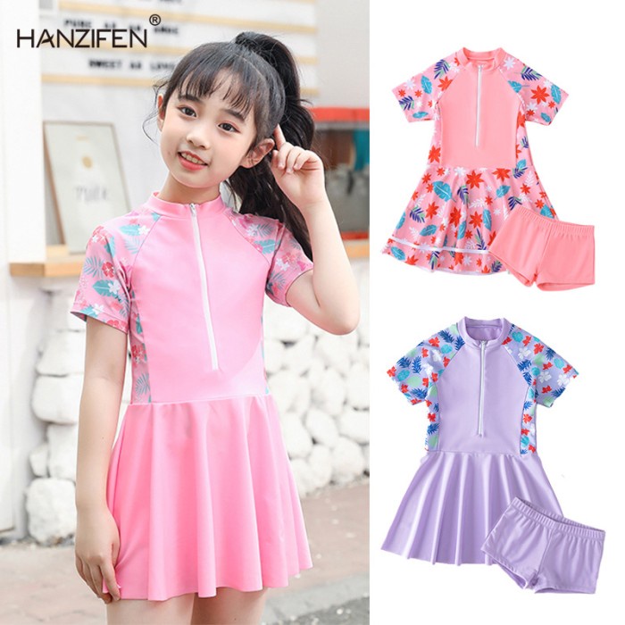 Baju renang sailor anak perempuan umur 5-16 tahun/ Baju renang sailor