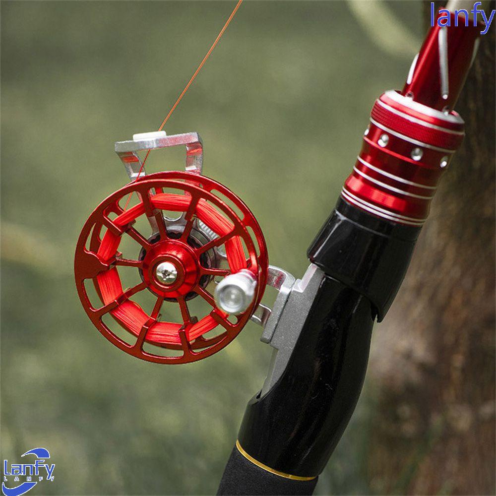 Lanfy Ice Fishing Reel Portable Garis Ikan Air Tawar Aluminium Alloy Memancing Luar Ruangan Gesper Ikan