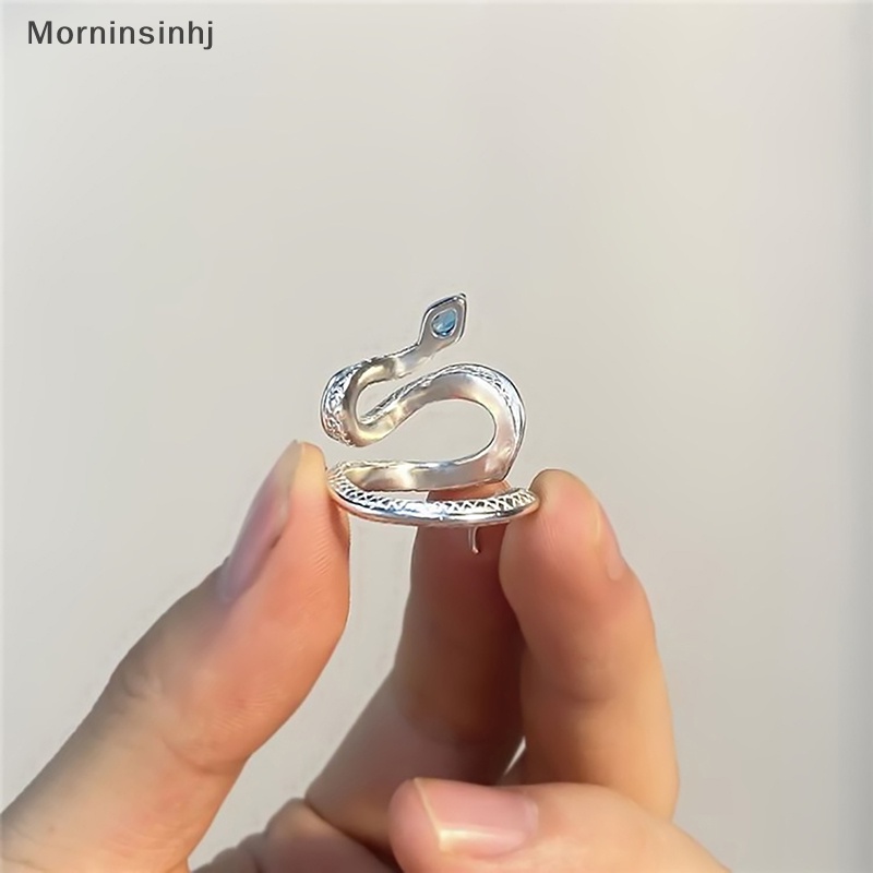 Mornin Gothic Berlian Imitasi Terbuka Ular Cincin Adjustable Hewan Rings Reptil Untuk Pria Wanita Fashion Punk Cowok Cewek Ulang Tahun Perhiasan Hadiah id