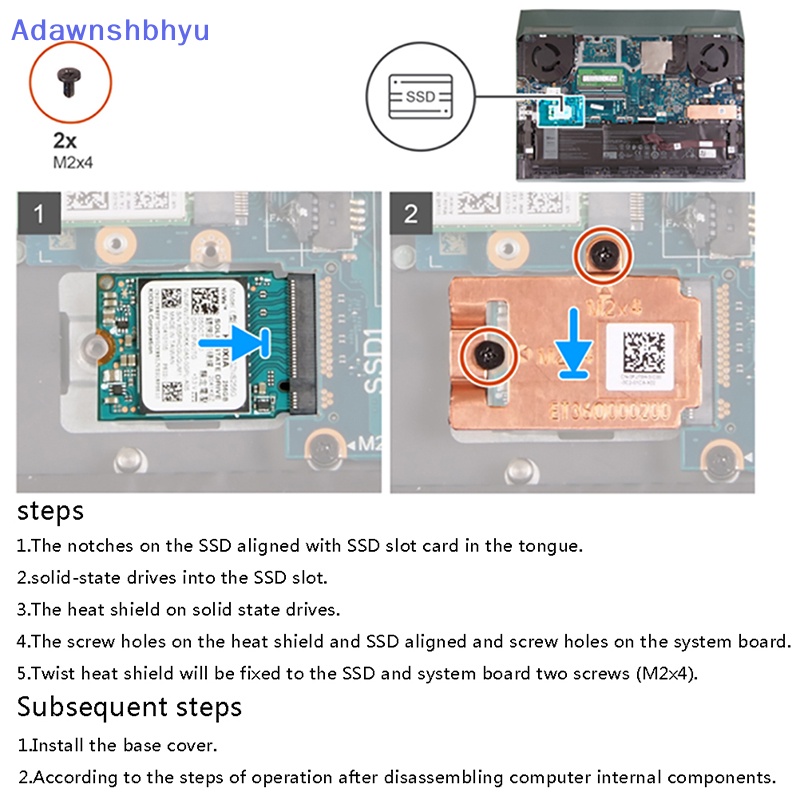 Heatsink SSD Adhyu M.2 NVME 22302280untuk Dell G15 5510 5511 5515 Laptop ID