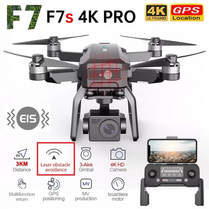 PNK23 SJRC F7S Drone GPS 5G 4K 3 Axis Gimbal Sensor Anti Tabrak - 2 Baterai