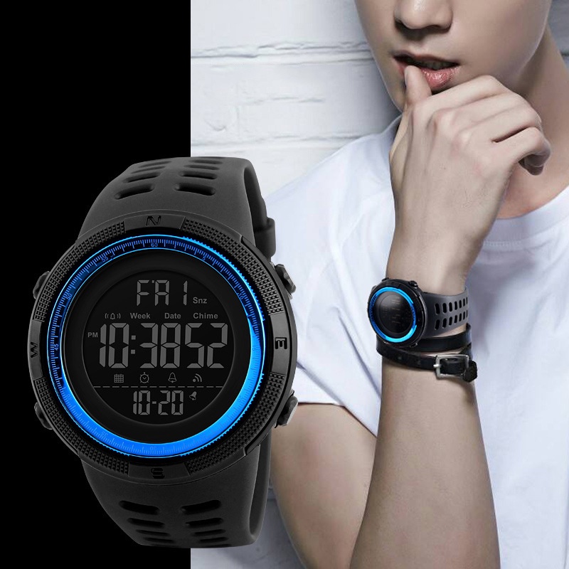 PROMO!!! Jam Tangan Pria Digital Tali Rubber Anti Air/Jam Tangan Pria Digital Strap Rubber  Water Resistant