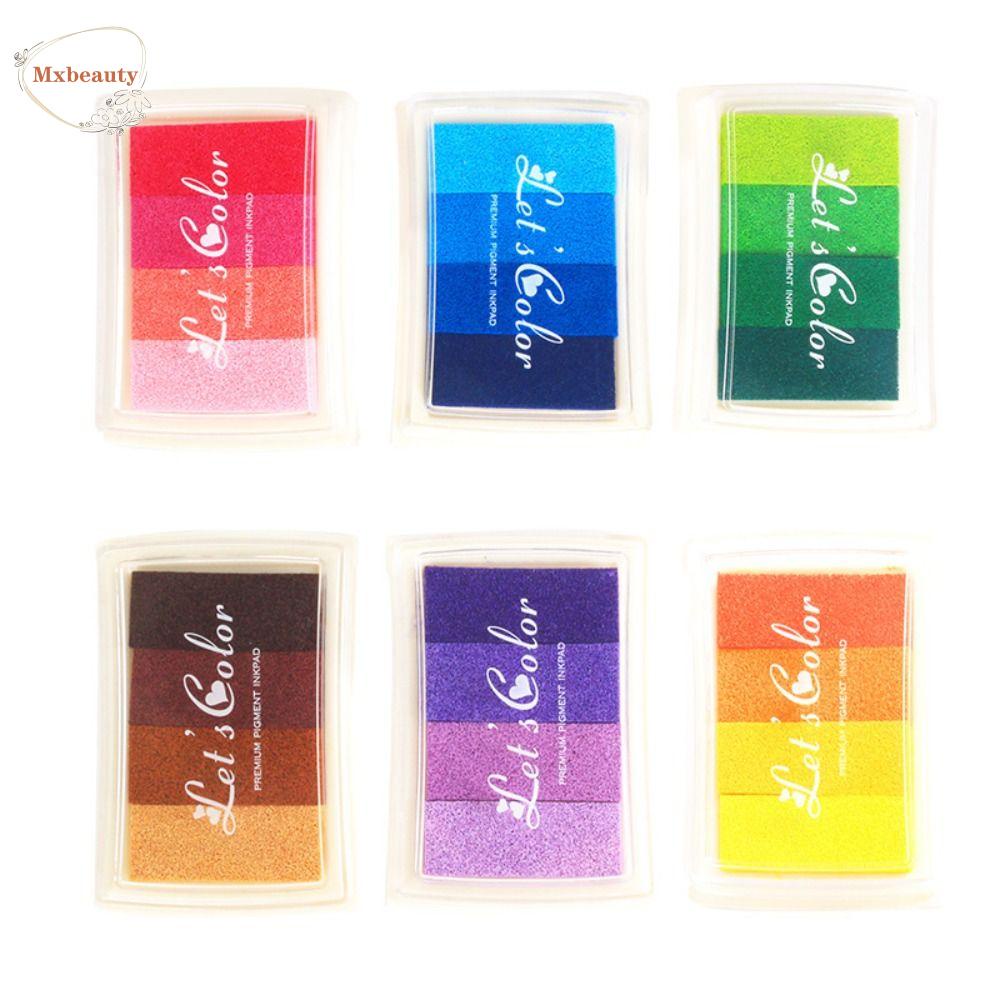 Mxbeauty Rainbow Ink Pad Anak Hadiah Keselamatan DIY Kerajinan Sekolah Kantor Tangan Akun Newborn Tapak Inkpad