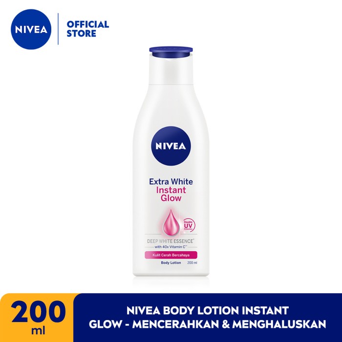 NIVEA Body Lotion Instant Glow - 200 ml - Mencerahkan &amp; Menghaluskan