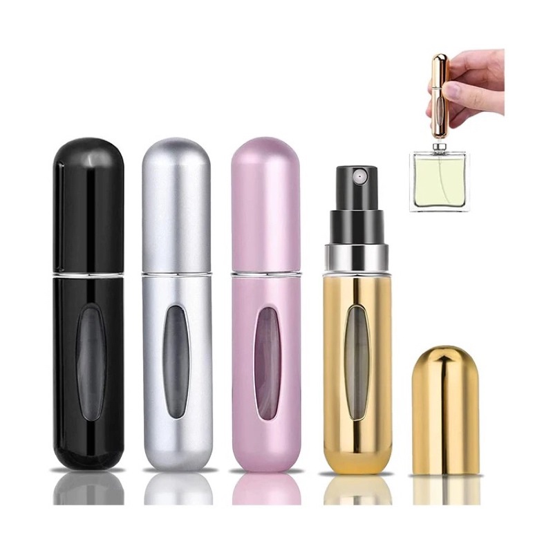 Botol Parfum Refill isi ulang Bottle Parfume Glossy Travel Warna Hitam Silver Pink Gold Blue GROSIR UNIK