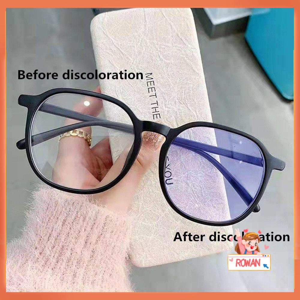 R-flower Discoloration Pink Kacamata Pria Wanita Portable Pelindung Mata Frame Optik