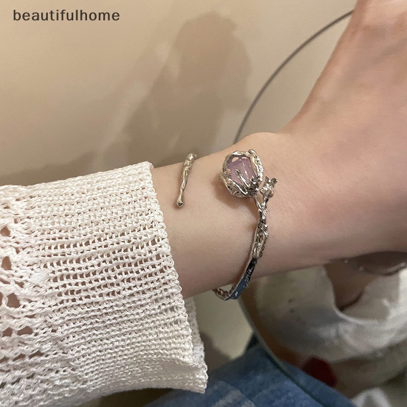 {beautifulhome} Fashion Rose Gelang Gothic Lava Tidak Teratur Alloy Adjustable Bunga Bangle Untuk Wanita Pesta Pernikahan Hip Pop Perhiasan Aksesoris.