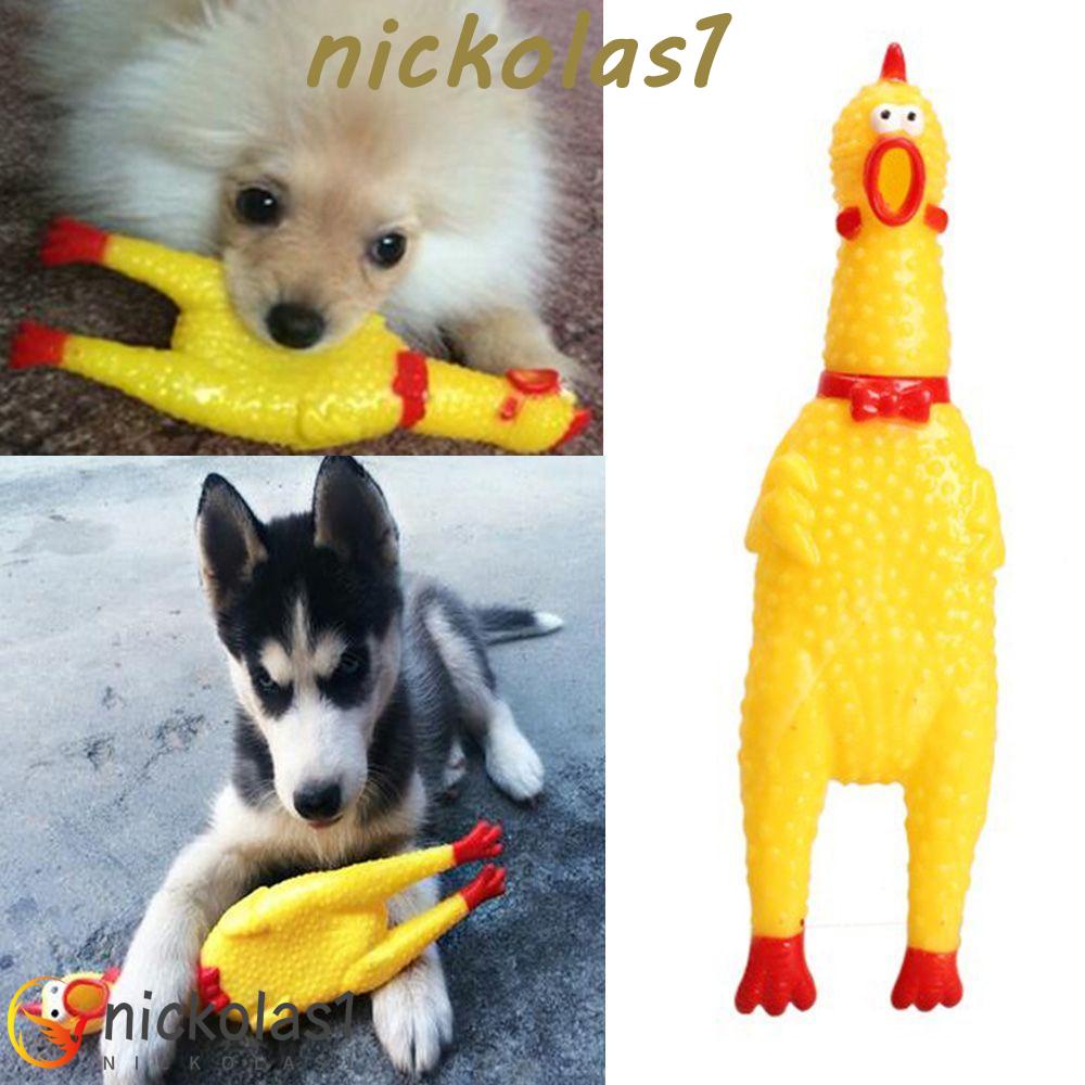 Nickolas1 Pet Mencicit Mainan 1biji Kuning Indah Karet Perlengkapan Hewan Peliharaan