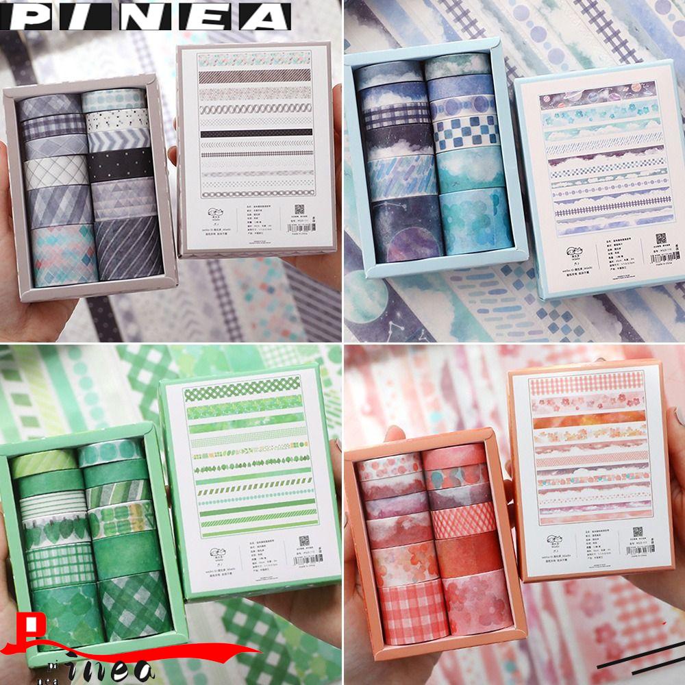 Nanas 12Rolls /Set Washi Tape Kreatif Alat Tulis Kualitas Tinggi Scrapbooking Gadis Hati Kecil Segar INS DIY Bahan