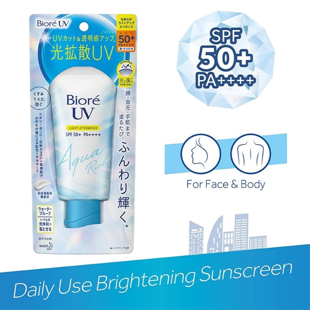 Biore Uv Aqua Rich Sunscreen Light Up Essence SPF 50 PA++++ 70 gr - Skincare Wajah Sunblock
