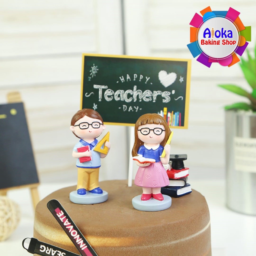 Topper Kue Guru  /  Hiasan Kue Ulang Tahun Guru / Selamat Hari Guru / Happy Teacher Day