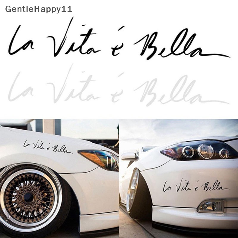 Gentlehappy Fashion Stiker Mobil Styling Quote Decal Cantik life La Vita e bella id