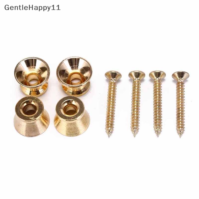 Gentlehappy 4pcs Tombol Tali Gitar bass screw lock pins Pasak pads strap lock Tali Kunci id