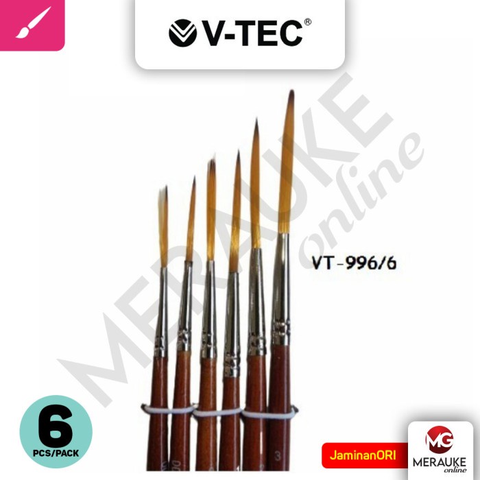 

Kuas Lukis V-TEC VT996/6 (1 Set isi 6)
