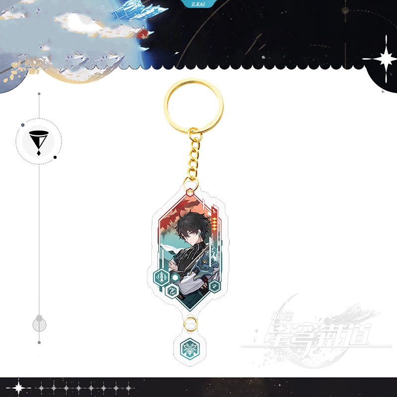 Anime Honkai Star Rai Dan Heng Maret 7th Murata Himeko Bronya Zaychik Kafka Blade Silver Wolf Pendant Gantungan Kunci Ransel Siswa Gold Keyring Charm Aksesoris [ZK]