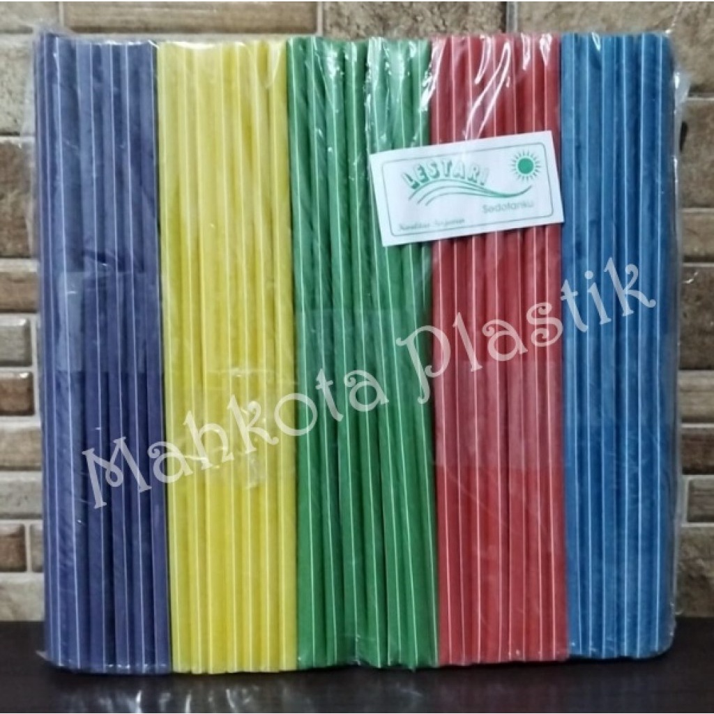 Sedotan Plastik Kecil Garis 6mm