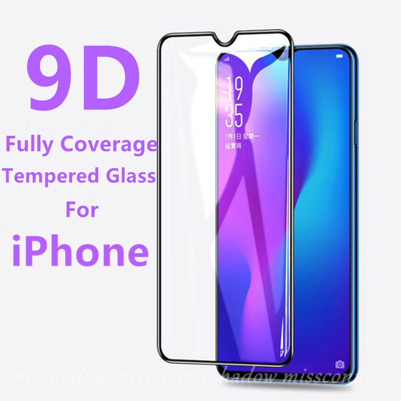 IPHONE Kaca Tempered 9D Full Pelindung Kompatibel Dengan Iphone12 11 14 13Pro Max XR X XS Max7 6 6S 8plus Pelindung Layar