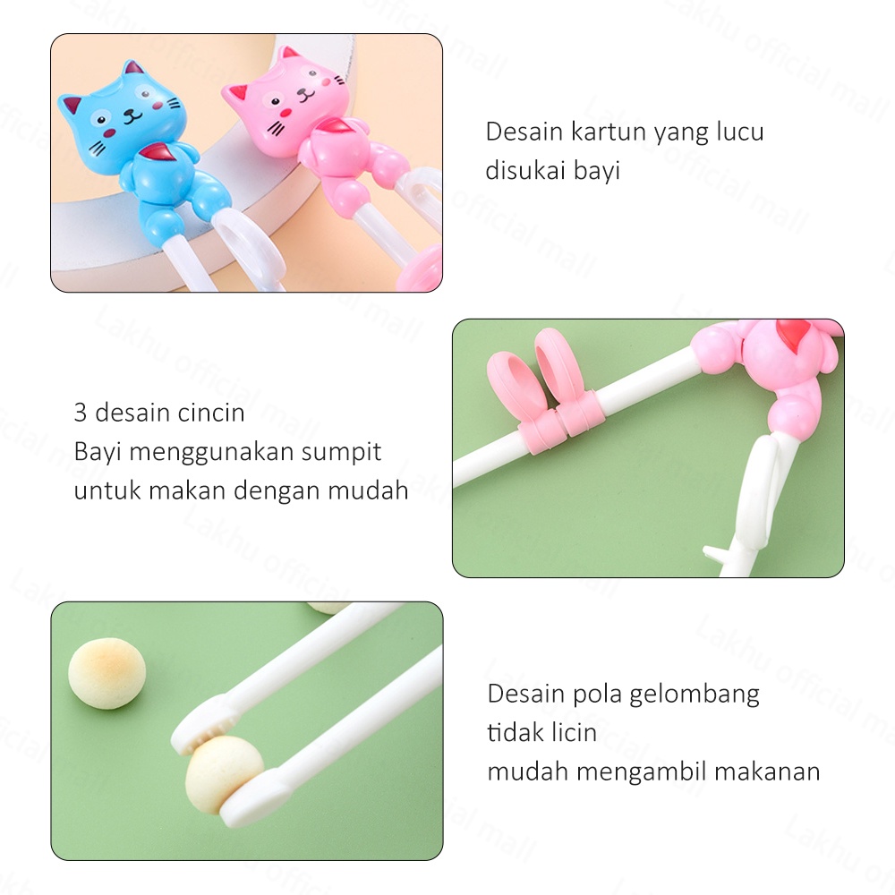 Lakhu Sumpit Training Anak Belajar Makan / Sumpit Latihan Bayi Karakter Korea Training Chopstick Anak Bayi