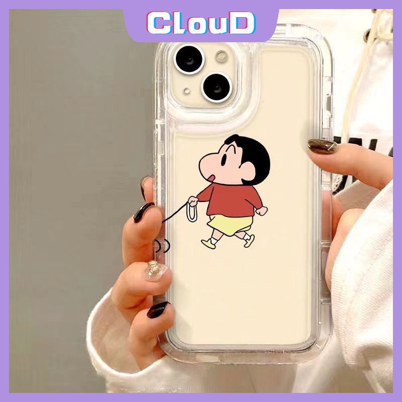 Shockproof Airbag Bening Lembut Couple Case Untuk Redmi 12C 9 9A 9C NFC A1 10A 9T 10 Redmi Note 10s 9 11s 10 11 8 10 Pro Max POCO F4 Kartun Lucu Crayon Shin-chan Nohara Shiro Casing