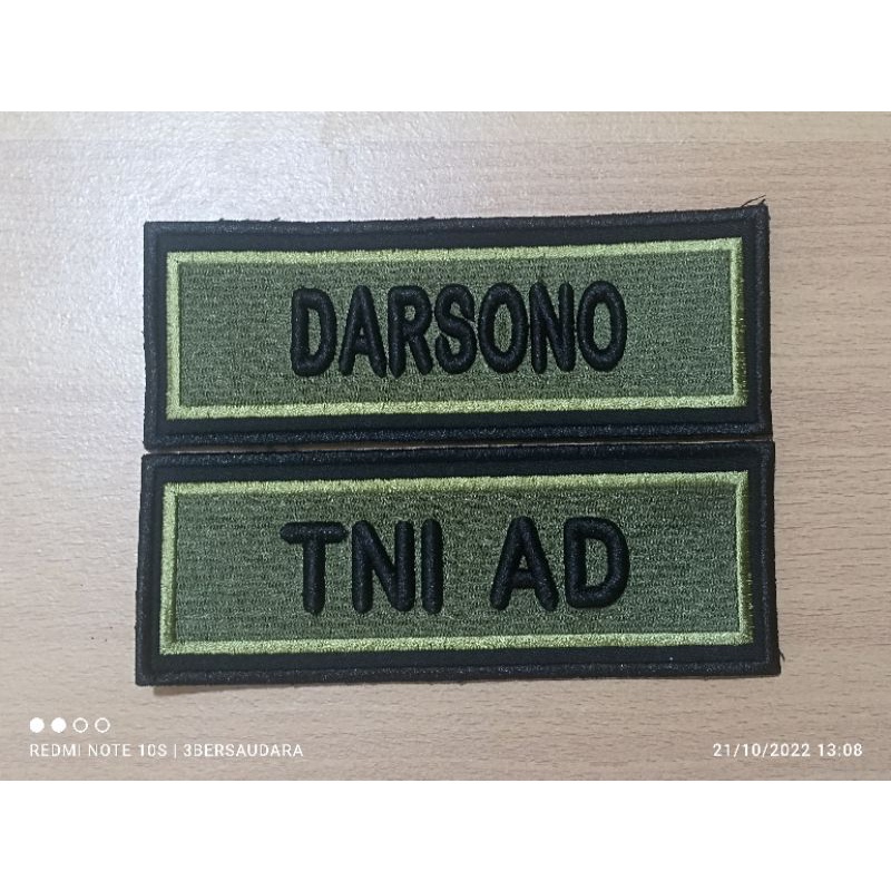 Bordir Bordir Nama TNI AD barubisa pesan satuanbisa pesan satuan