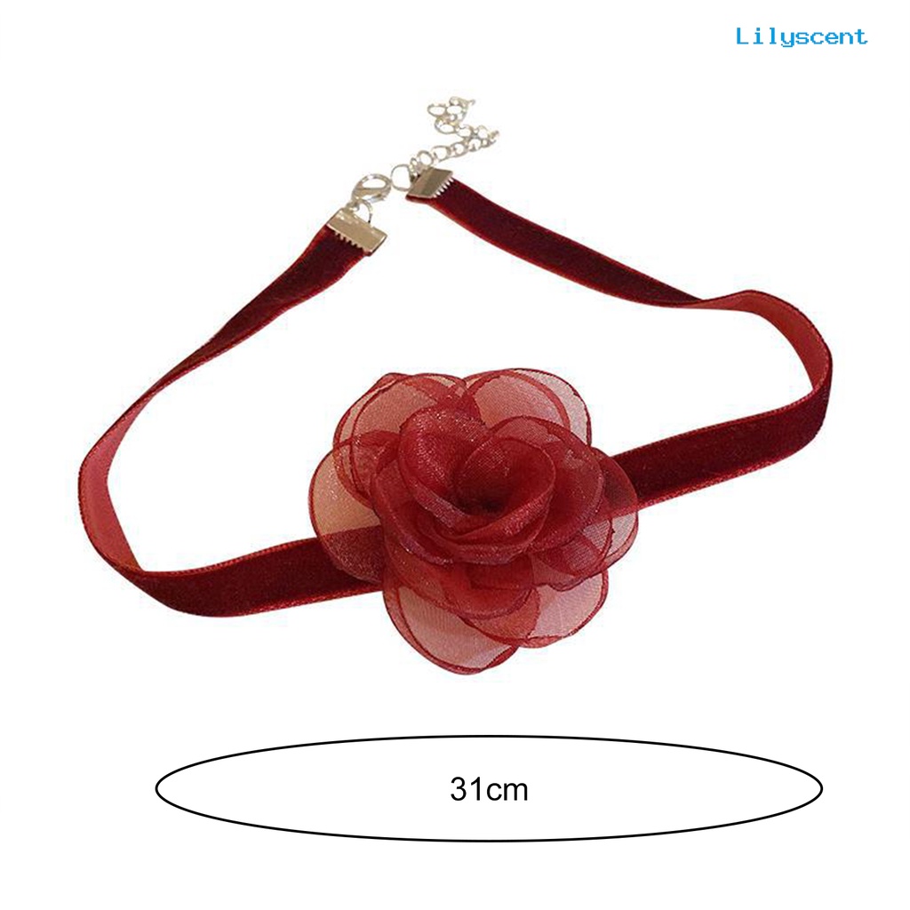 [LS]Ribbon Choker Adjustable Desain Lobster Clasp Dengan Rantai Ekstensi Warna Solid Mudah Dipakai Wanita Elegan Kalung Choker Pita Ultra Panjang Untuk Wanita