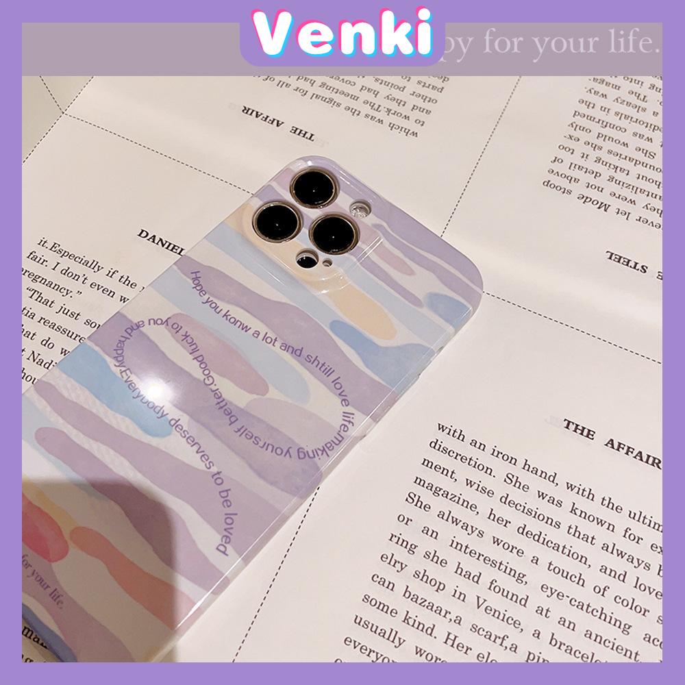 VENKI - For iPhone 11 iPhone Case Cream Glossy Film TPU Soft Shockproof Phase Cover Protection Romantic Smudged Clouds Compatible with iPhone 14 13 Pro max 12 Pro Max xr xs max 7 8