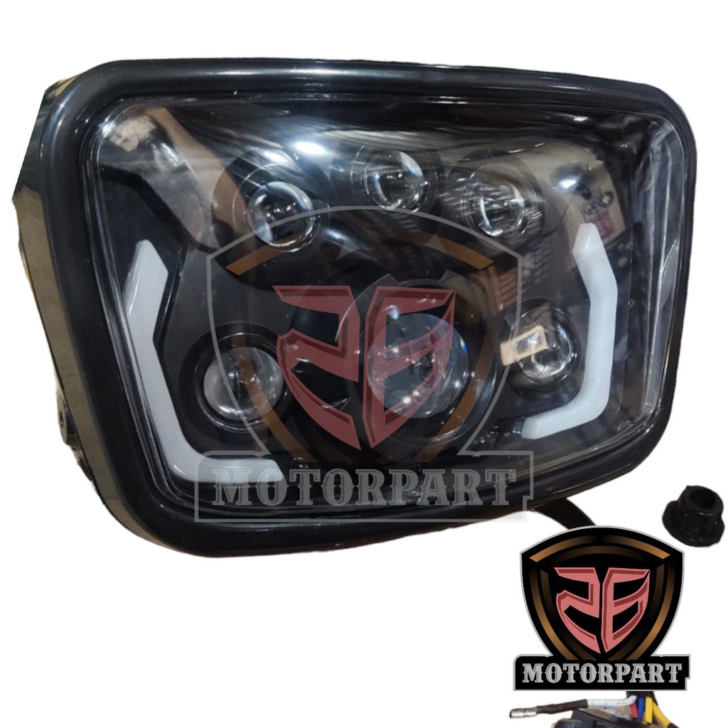 LAMPU DAYMAKER RX KING OVAL BILET MERK LTC SCARLET HEADLAMP RX KING