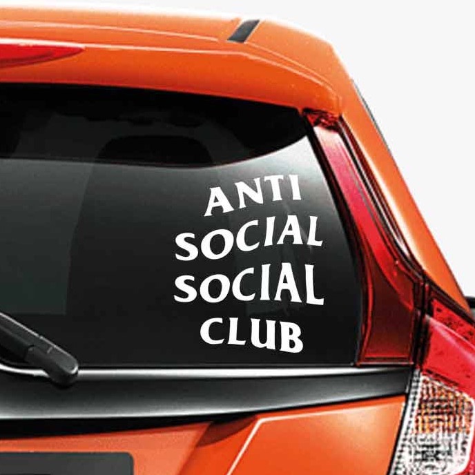 

[PS] stiker anti social Club cutting sticker Mobil Laptop - Putih