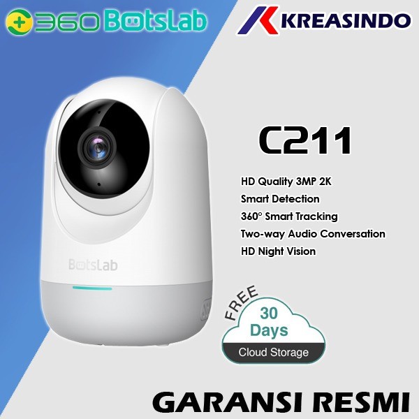 360 BOTSLAB C211 Dome 2k 3mp Wifi Indoor Smart IP Camera CCTV