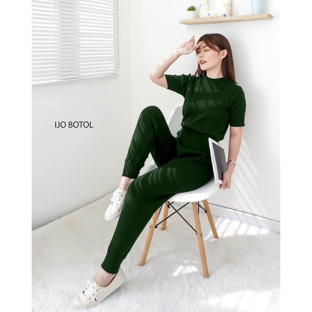 (J95, B102) Atasan dan celana jogger set (dijual terpisah) joger wanita