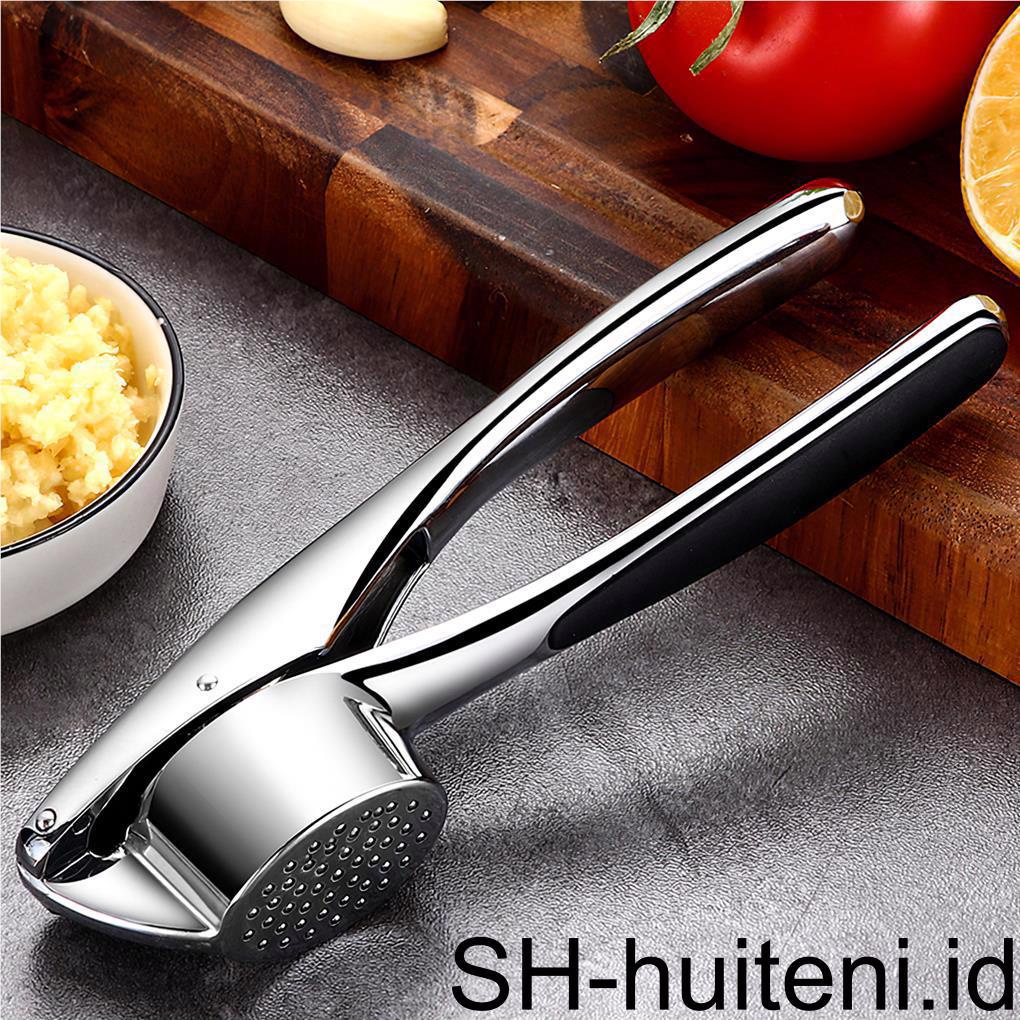 Garlic Press Manual Mincer Zinc Alloy Masak Penghancur Bawang Pemeras Alat Rajang Dapur Restoran Toko Snack