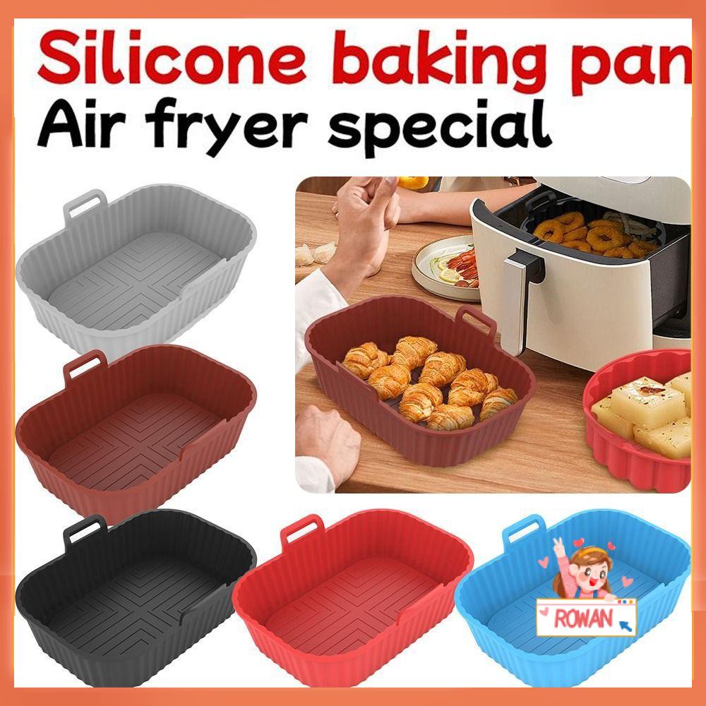 R-FLOWER Air Fryer Silicone Pot Grill Pot Tray Reusable AirFryer Aksesoris Baking Basket