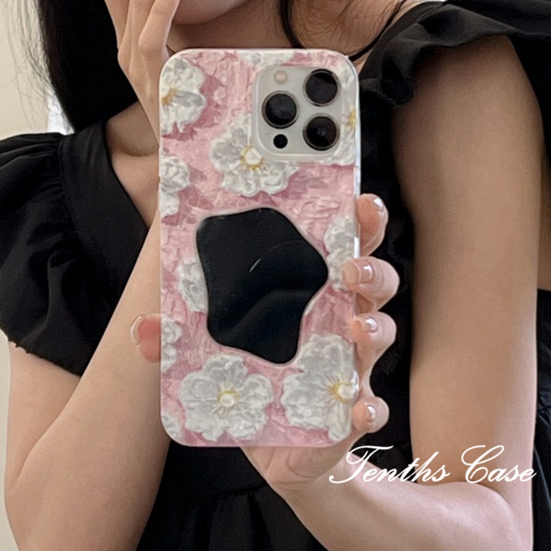 Kompatibel Untuk IPhone14 13 12 11 Pro Max8 7 6 6s Plus X Xr Xs Max SE 2020cermin Dan Bunga Silicon Phone Case