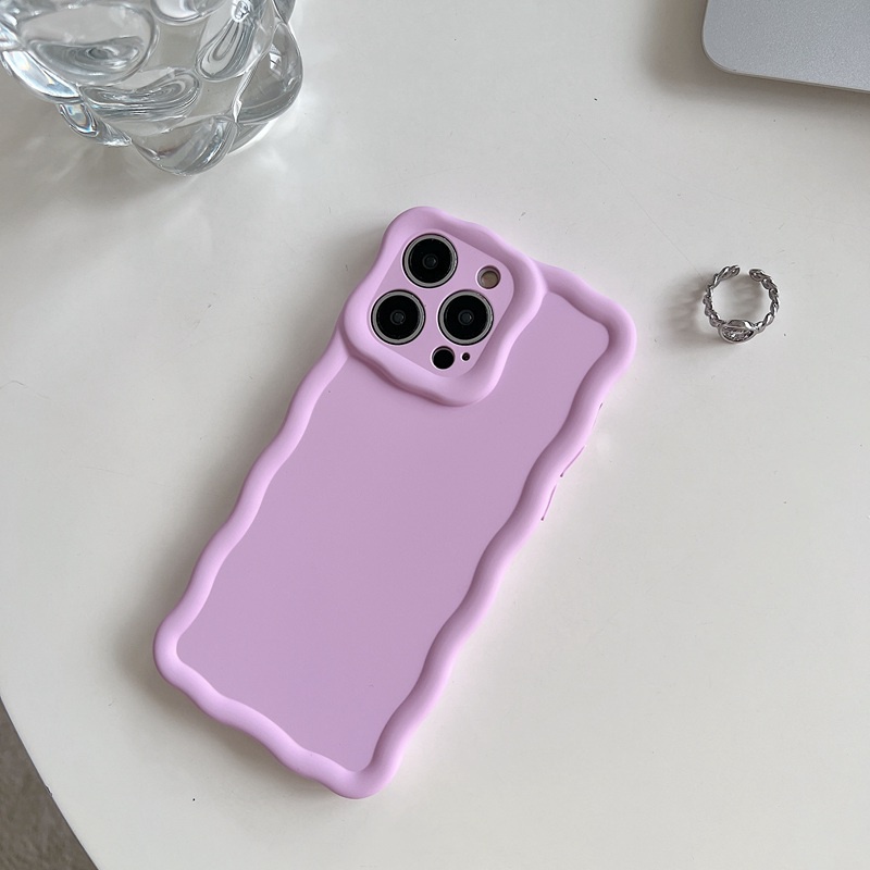 【Macaron Wave】So Pretty Skin Feel SoftCase IPhone 7 8 Plus X Xr XS Max IPhone 11 12 13 14 Pro Max Women's Fashion Camera Protect Phone Case