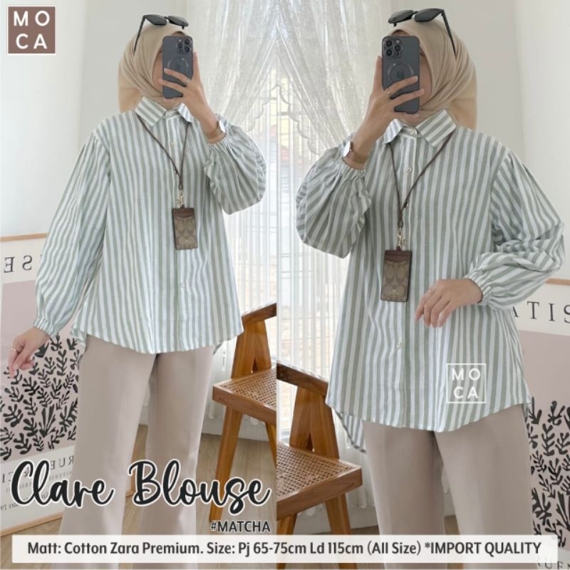 CLARE BLOUSE ORI MOCA | Ld115 Cotton Zara Premium