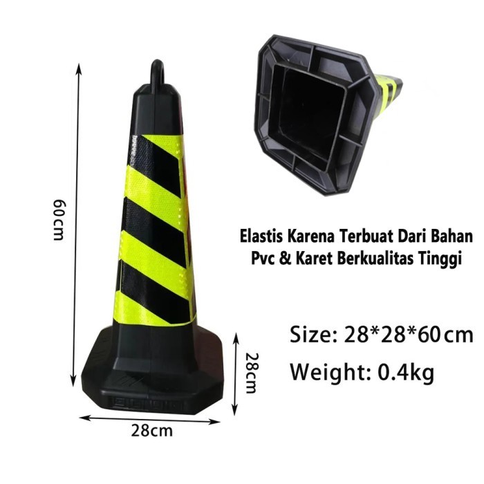 TRAFFIC CONE KERUCUT LALU LINTAS NO PARKING PVC ANTI PECAH 60 CM MURAH COD