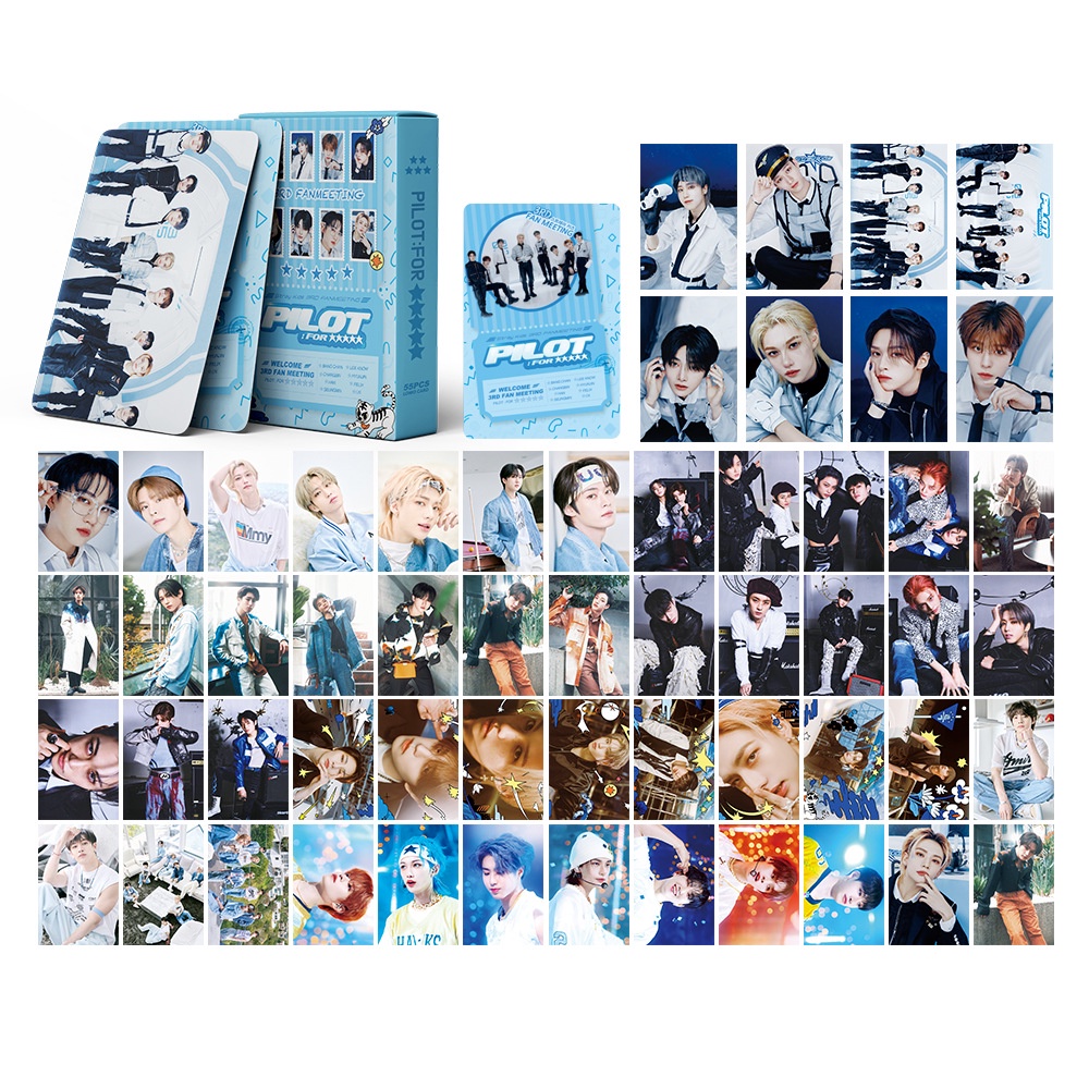 55pcs /box STRAY KIDS PILOT Photocards Fanmeeting Kartu Lomo Straykids Album 5-STAR Kpop Postcards