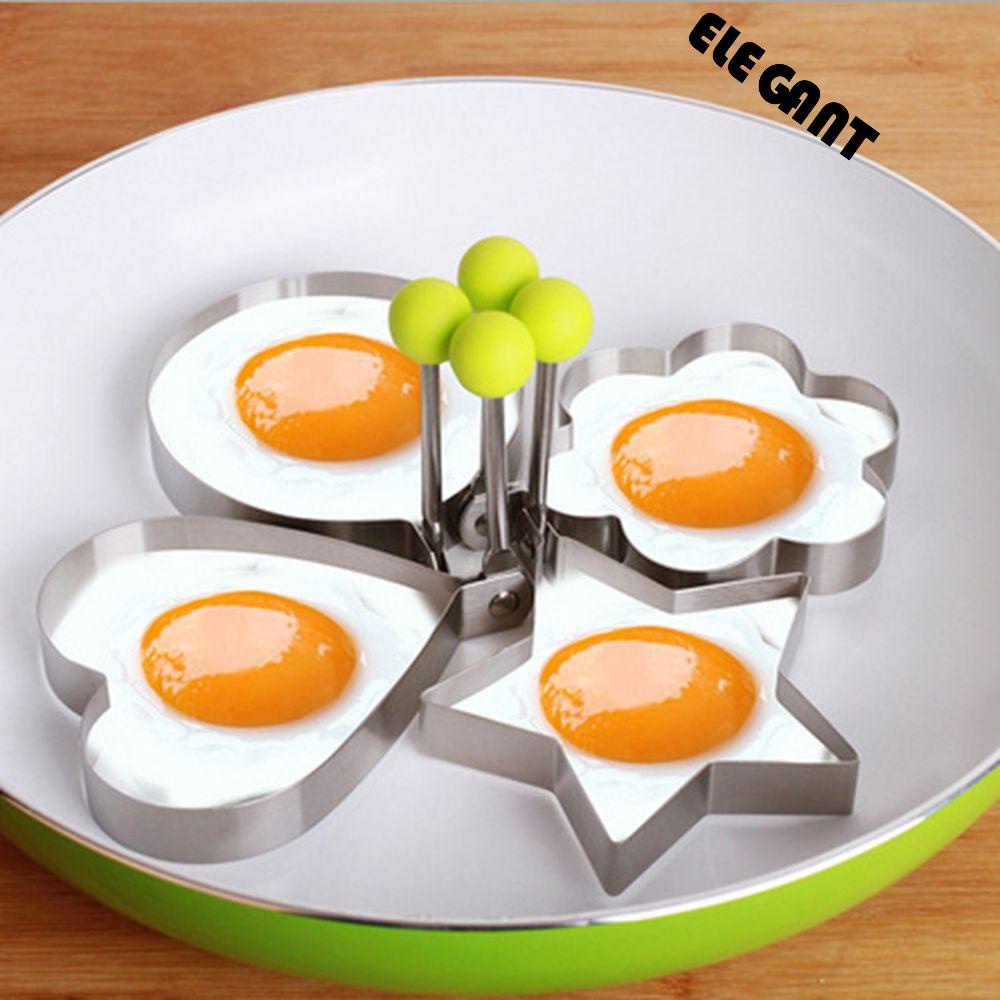 【 ELEGANT 】 Cetakan Penggorengan Telur Aksesoris Love Bentuk Bunga Bintang Alat Dapur Stainless Steel Cetakan Telur Dadar Goreng