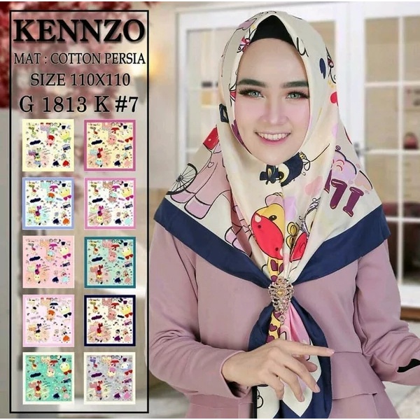 Bisa Seragam HIJAB SEGIEMPAT MOTIF KERUDUNG SEGI EMPAT BAHAN KATUN / COTTON PERSIA BY HANA TURKEY IM