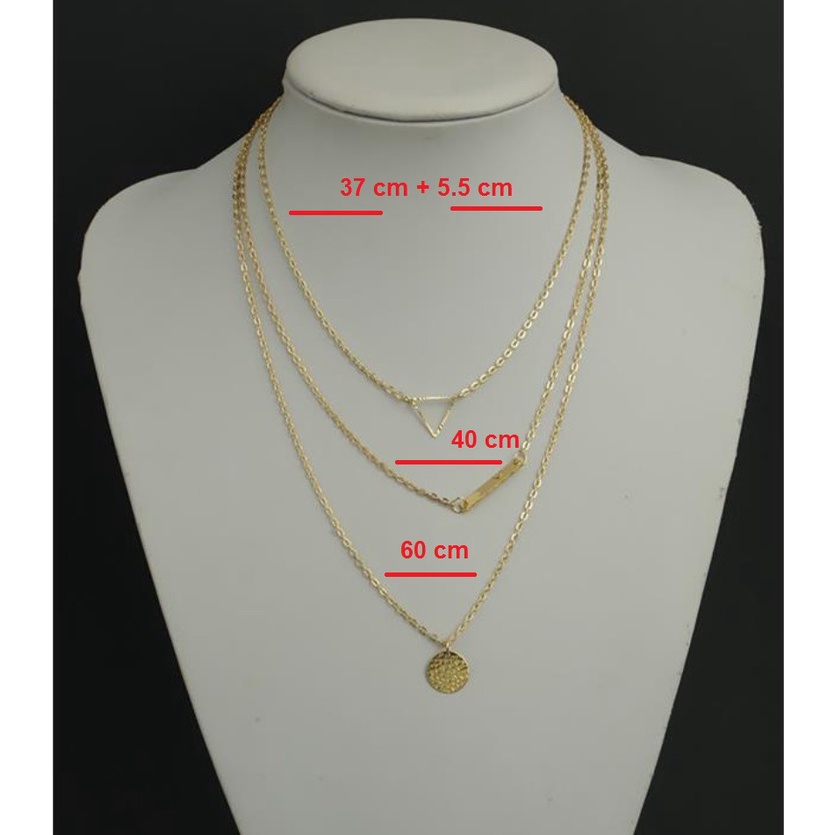 Kalung Rantai Wanita 3 Layers C142 Korean Style Women Necklace Aksesoris Perhiasan Cewe Multilayers