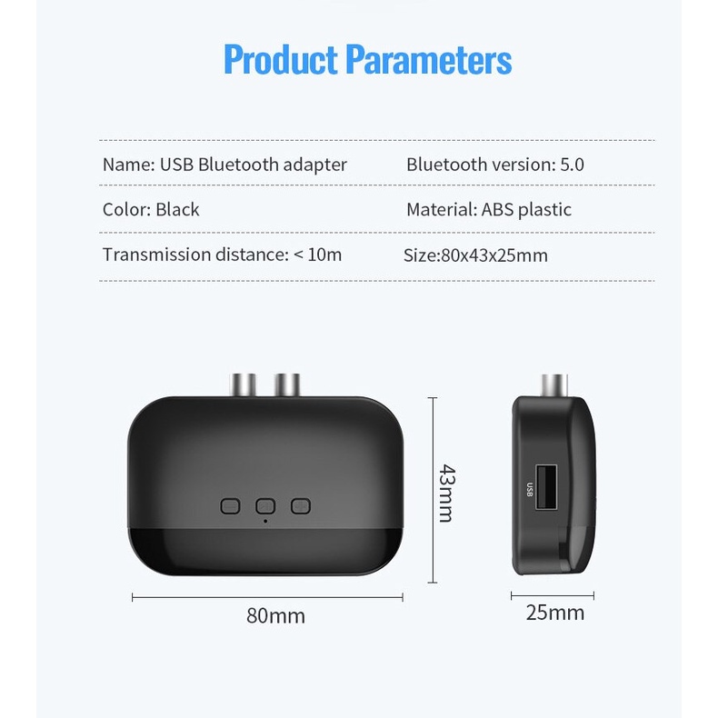 Centechia Audio Bluetooth 5.0 Receiver Adaptor NFC RCA AUX - BLS-B20