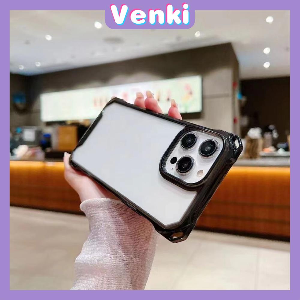 VENKI - Untuk iPhone 11 Case Polos Case Empat Sudut Lanyard Shockproof Protector dengan Lanyard Gelang Bening Akrilik Kompatibel dengan iPhone 14 Pro Max 13 Pro Max iPhone 12 Pro Max XR