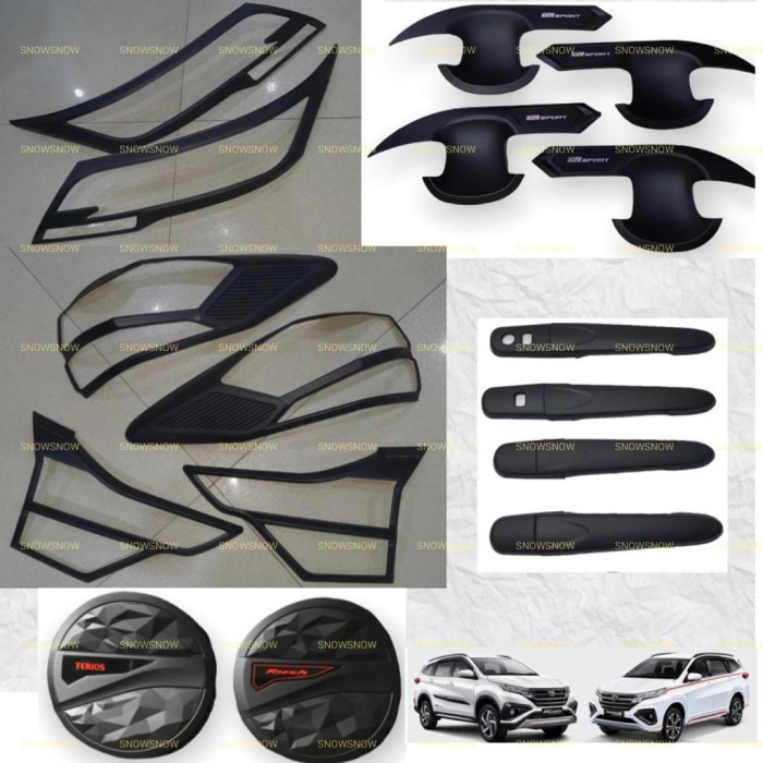 Paket Garnish Outer Handle Tank Rush Terios 2018 2022 GR SPORT Hitam - RUSH, KEYLESS