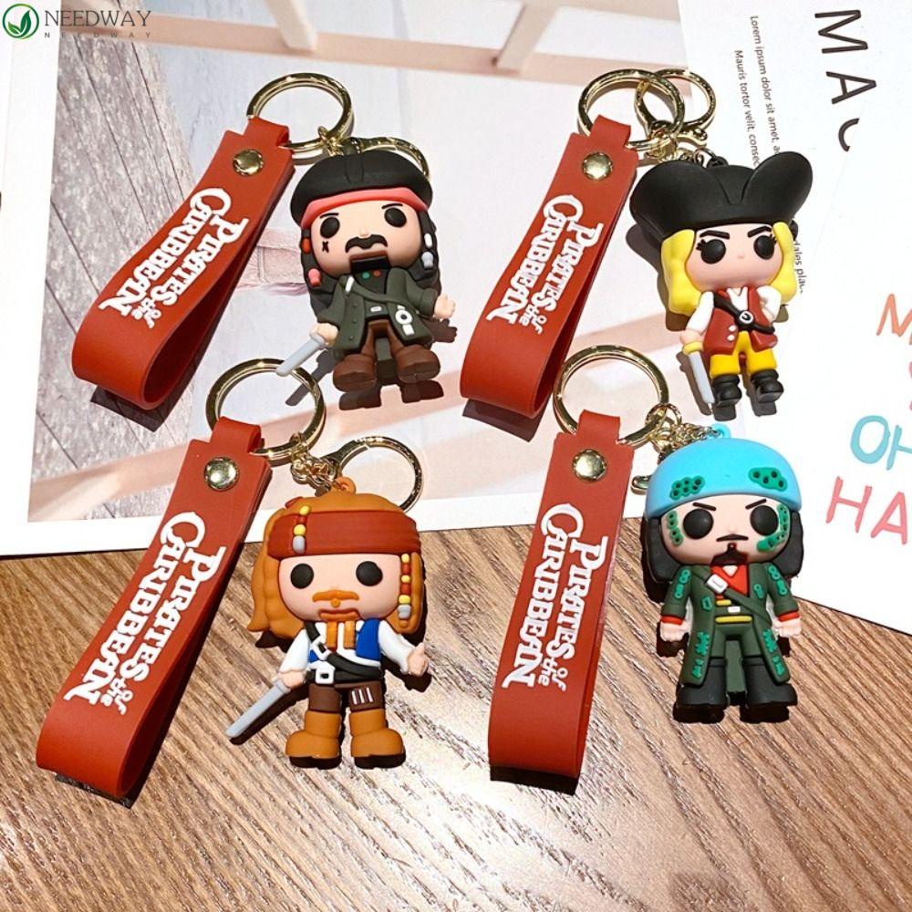 NEEDWAY Needway Pirates Of The Caribbean Keychainn Hadiah Ulang Tahun Kawaii Gantungan Kunci Gantungan Kunci Tokoh Anime Captain Jack Keyring