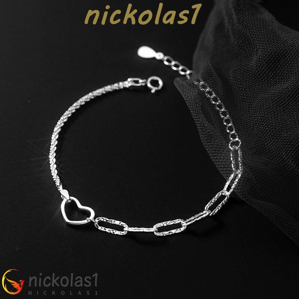 NICKOLAS1 Gelang Couple Punk Elegan Pecinta Rantai Untuk Pria Temperamen Wanita Gelang Tangan