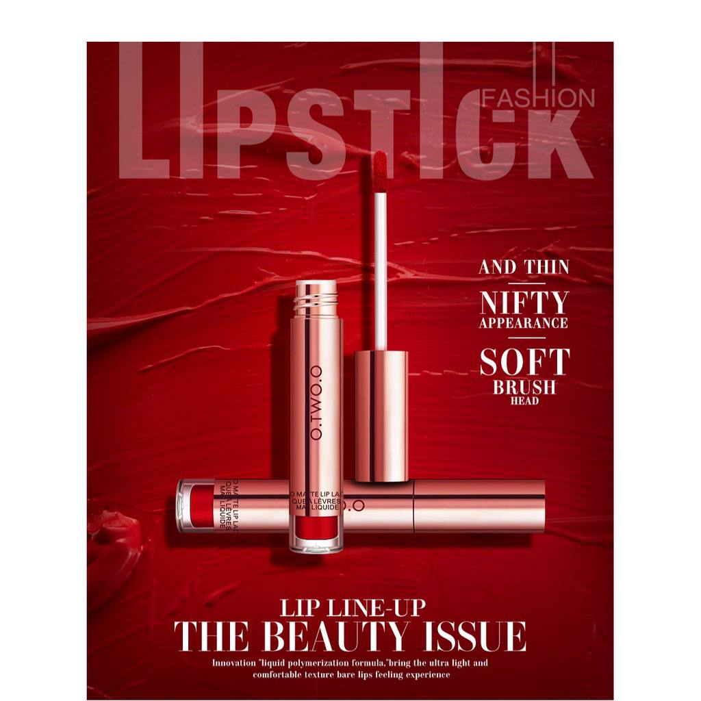 RK 10 O.TWO.O LIPSTICK 12 WARNA ANTI AIR LIPSTIK LIQUID LIP GLAZE LIPS VELVET LONG WEARING MATTE